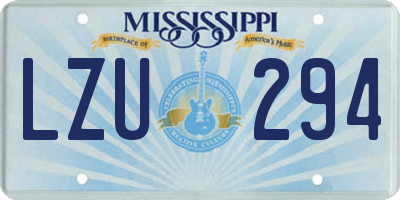 MS license plate LZU294