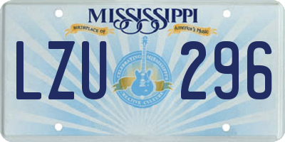 MS license plate LZU296