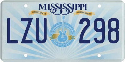MS license plate LZU298