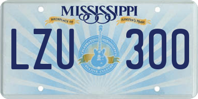 MS license plate LZU300