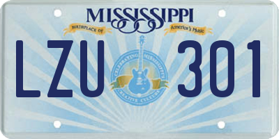 MS license plate LZU301