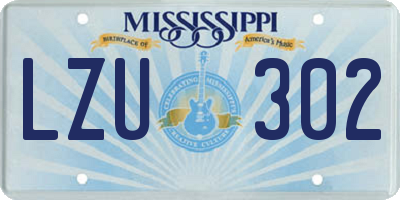 MS license plate LZU302