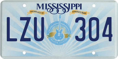 MS license plate LZU304