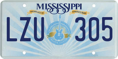 MS license plate LZU305