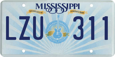 MS license plate LZU311