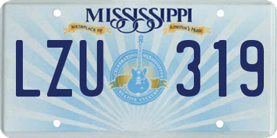 MS license plate LZU319