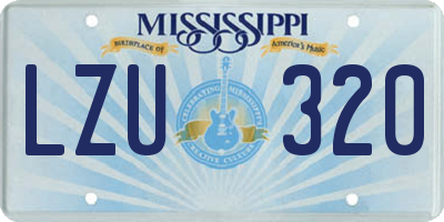 MS license plate LZU320