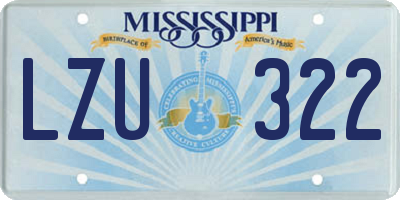 MS license plate LZU322