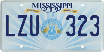 MS license plate LZU323