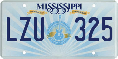 MS license plate LZU325