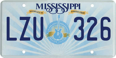 MS license plate LZU326