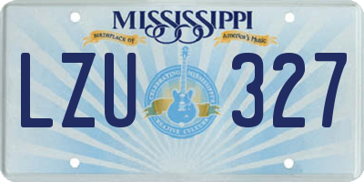 MS license plate LZU327