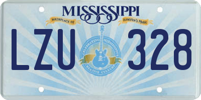 MS license plate LZU328