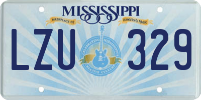 MS license plate LZU329