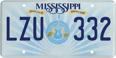 MS license plate LZU332