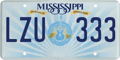 MS license plate LZU333