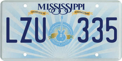 MS license plate LZU335