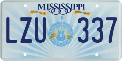 MS license plate LZU337