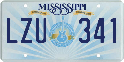 MS license plate LZU341
