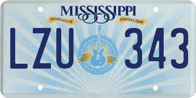 MS license plate LZU343