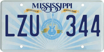 MS license plate LZU344