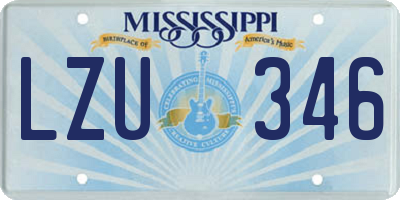 MS license plate LZU346