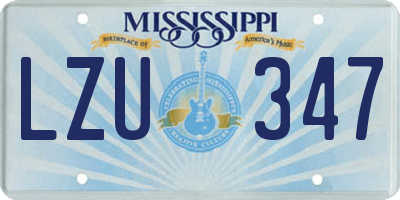 MS license plate LZU347