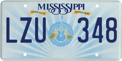 MS license plate LZU348