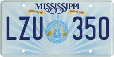 MS license plate LZU350