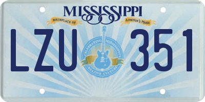 MS license plate LZU351