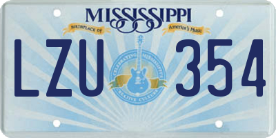 MS license plate LZU354