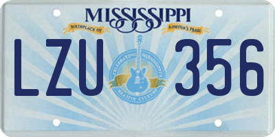 MS license plate LZU356