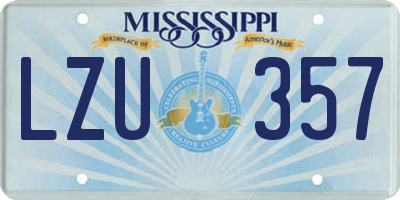 MS license plate LZU357