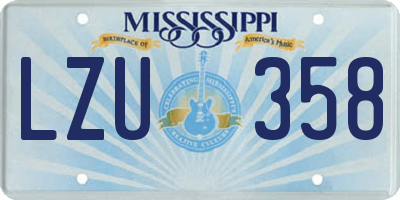 MS license plate LZU358