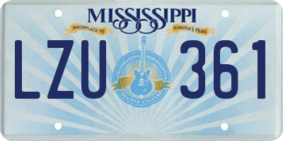 MS license plate LZU361