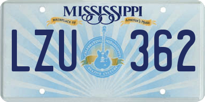 MS license plate LZU362
