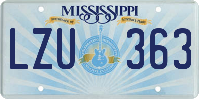 MS license plate LZU363