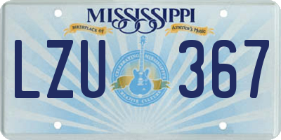 MS license plate LZU367