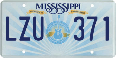 MS license plate LZU371