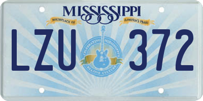 MS license plate LZU372