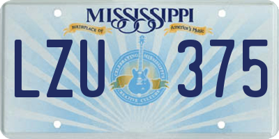 MS license plate LZU375