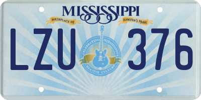 MS license plate LZU376