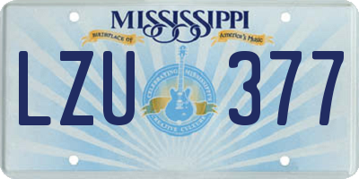 MS license plate LZU377