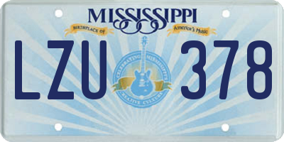 MS license plate LZU378