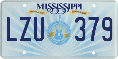MS license plate LZU379