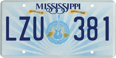 MS license plate LZU381