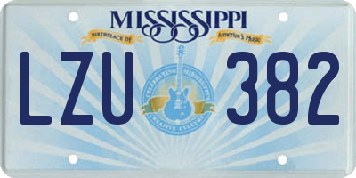 MS license plate LZU382