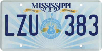 MS license plate LZU383