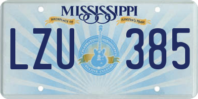 MS license plate LZU385