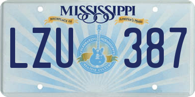 MS license plate LZU387